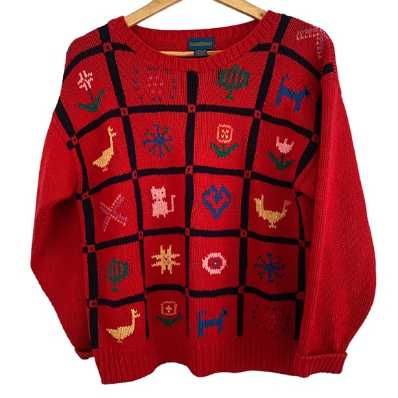 Vintage Windowpane Carroll Reed Seasons Sweater Size Small - Picture 1 of 7